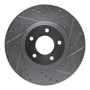 Mazda 3 Brake Rotor (1) - Front Right - R1 Concepts - Drilled & Slotted - Silver - `07-`13